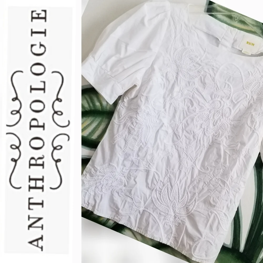 Anthropologie MAEVE Embroidered Blouse